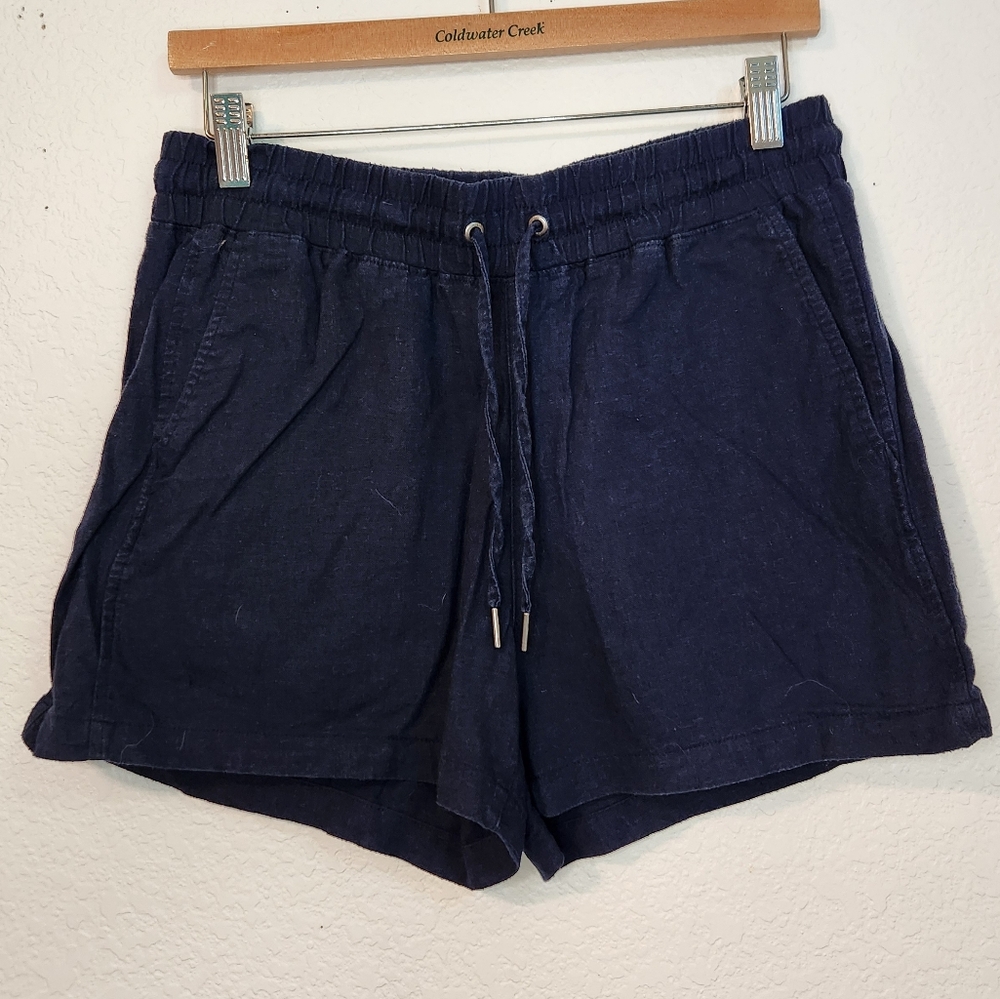 GAP Linen Blend Women's Navy Shorts with‎ Drawstring, Size S